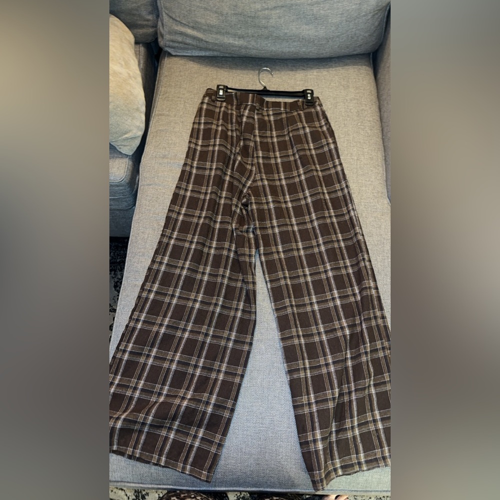 Cider Brown Plaid Pants - Picture 2 of 5